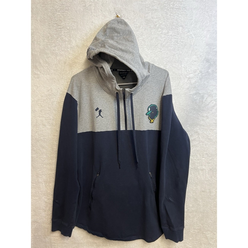 Baseballism Ken Griffey Jr #24 Hoodie Men's 3XL Gray Navy Mariners Full Zip